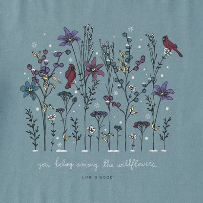 Life is Good Women's Cardinal Wildflowers Long Sleeve Snuggle Up Sleep Tee-Women's - Clothing - Tops-Life is Good-Appalachian Outfitters