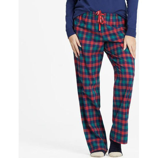 Women's Classic Sleep Pant Holiday Red Check-Women's - Clothing - Bottoms-Life is Good-Faded Red-XS-Appalachian Outfitters