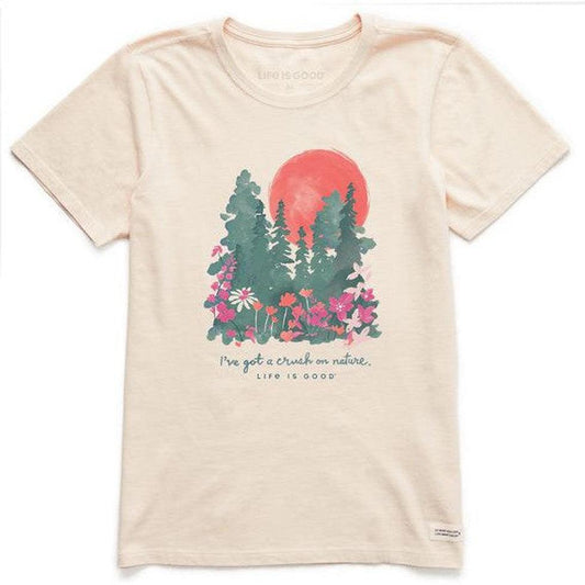 Life is Good Women's Crush On Nature 4 Wildflowers-Women's - Clothing - Tops-Life is Good-Putty White-S-Appalachian Outfitters