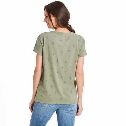 Life is Good Women's Hippie Mushroom Pattern Crusher-LITE Easy Tee-Women's - Clothing - Tops-Life is Good-Appalachian Outfitters