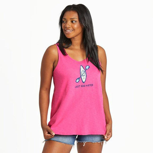Women's Just Add Water Kayak Textured-Women's - Clothing - Tops-Life is Good-Raspberry Pink-S-Appalachian Outfitters