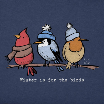 Life is Good Women's Shady Winter is for the Birds Long Sleeve Crusher Vee-Women's - Clothing - Tops-Life is Good-Appalachian Outfitters