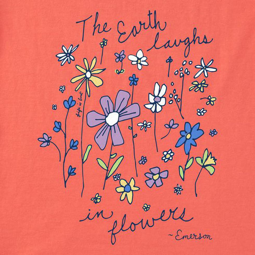Life is Good Women's Short Sleeve Earth Laughs In Wildflowers-Women's - Clothing - Tops-Life is Good-Appalachian Outfitters
