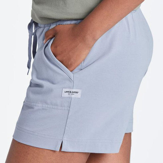 Life is Good Women's Solid Crusher-Flex Shorts-Women's - Clothing - Bottoms-Life is Good-Stone Blue-S-Appalachian Outfitters