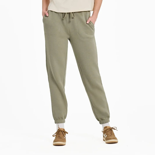 Life is Good Women's Solid Vibes Fleece Jogger-Women's - Clothing - Tops-Life is Good-Moss Green-S-Appalachian Outfitters