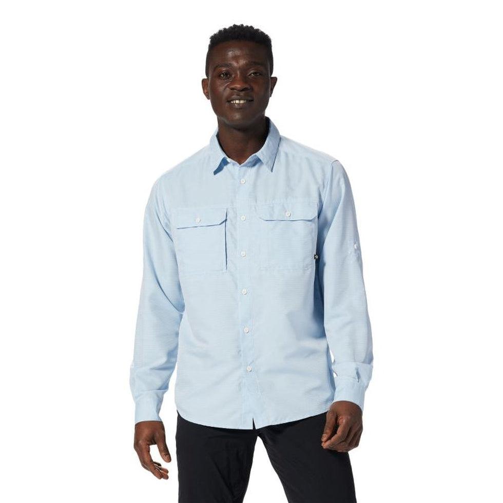 Canyon Long Sleeve Shirt-Men's - Clothing - Tops-Mountain Hardwear-Blue Chambray-S-Appalachian Outfitters