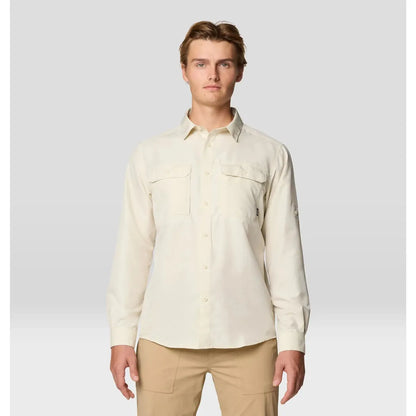 Mountain Hardwear Men's Canyon Long Sleeve Shirt-Men's - Clothing - Tops-Mountain Hardwear-Stone-M-Appalachian Outfitters
