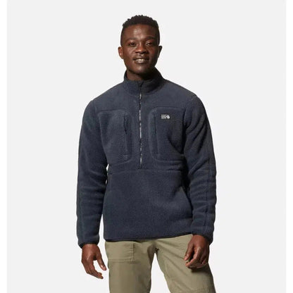Men's HiCamp Fleece Pullover-Men's - Clothing - Tops-Mountain Hardwear-Dark Storm-M-Appalachian Outfitters