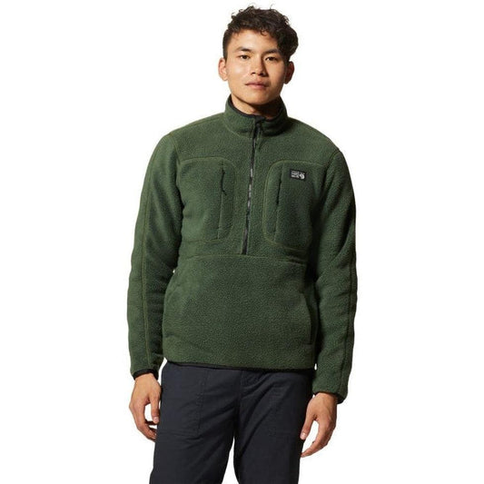 Men's HiCamp Fleece Pullover-Men's - Clothing - Tops-Mountain Hardwear-Surplus Green-M-Appalachian Outfitters