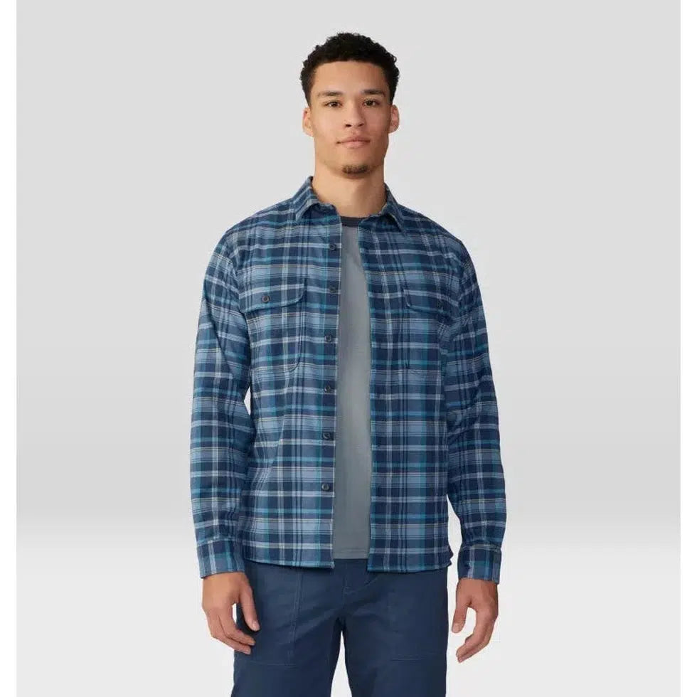 Men's Voyager One Long Sleeve Shirt-Men's - Clothing - Tops-Mountain Hardwear-Light Zinc Bucket List Plaid-M-Appalachian Outfitters