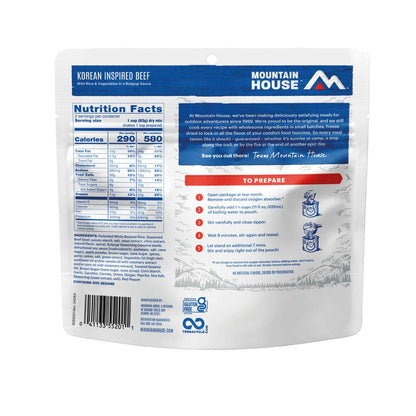 Mountain House Korean Inspired Beef in Bulgogi Sauce (GF)-Food - Backpacking-Mountain House-Appalachian Outfitters