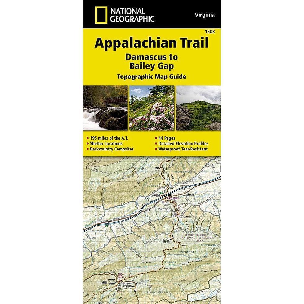National Geographic-Trails Illustrated Appalachian Trail: Damascus to Bailey Gap Map [Virginia]-Appalachian Outfitters