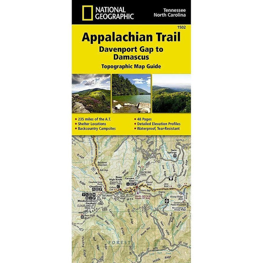 National Geographic-Trails Illustrated Appalachian Trail: Davenport Gap to Damascus Map [North Carolina, Tennessee]-Appalachian Outfitters