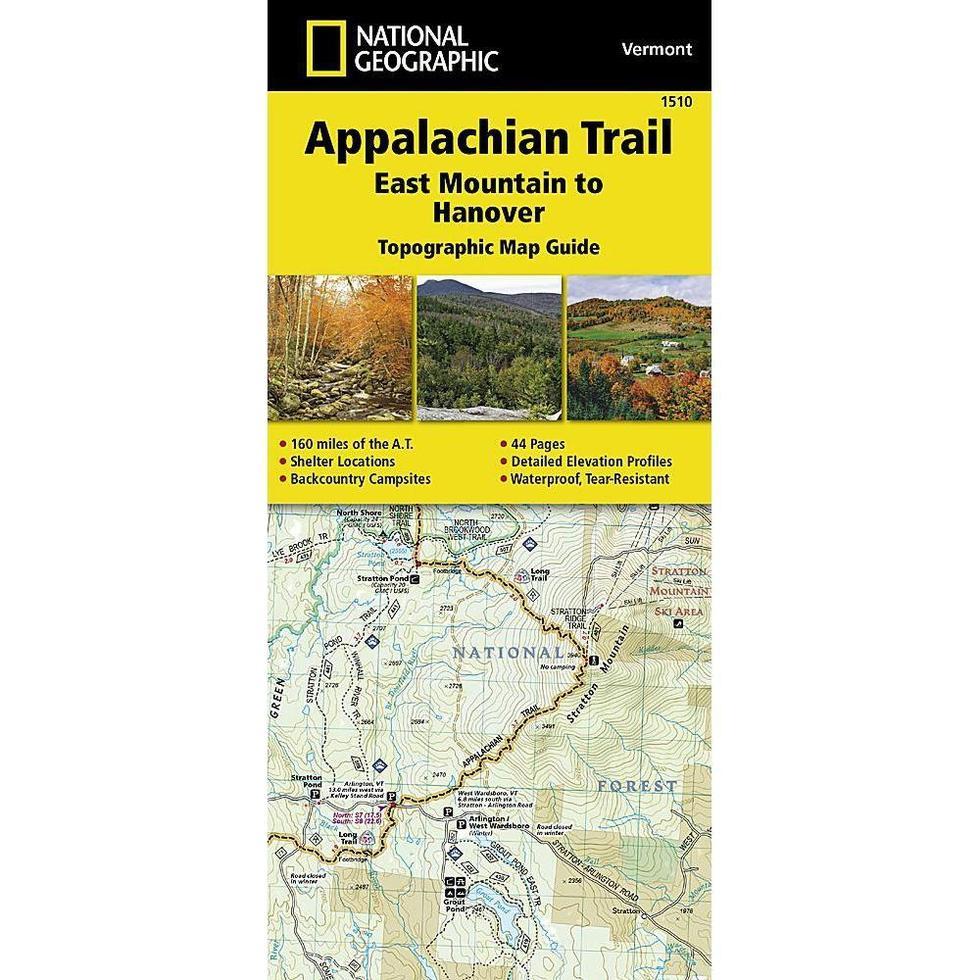 National Geographic-Trails Illustrated Appalachian Trail: East Mountain to Hanover Map [Vermont]-Appalachian Outfitters