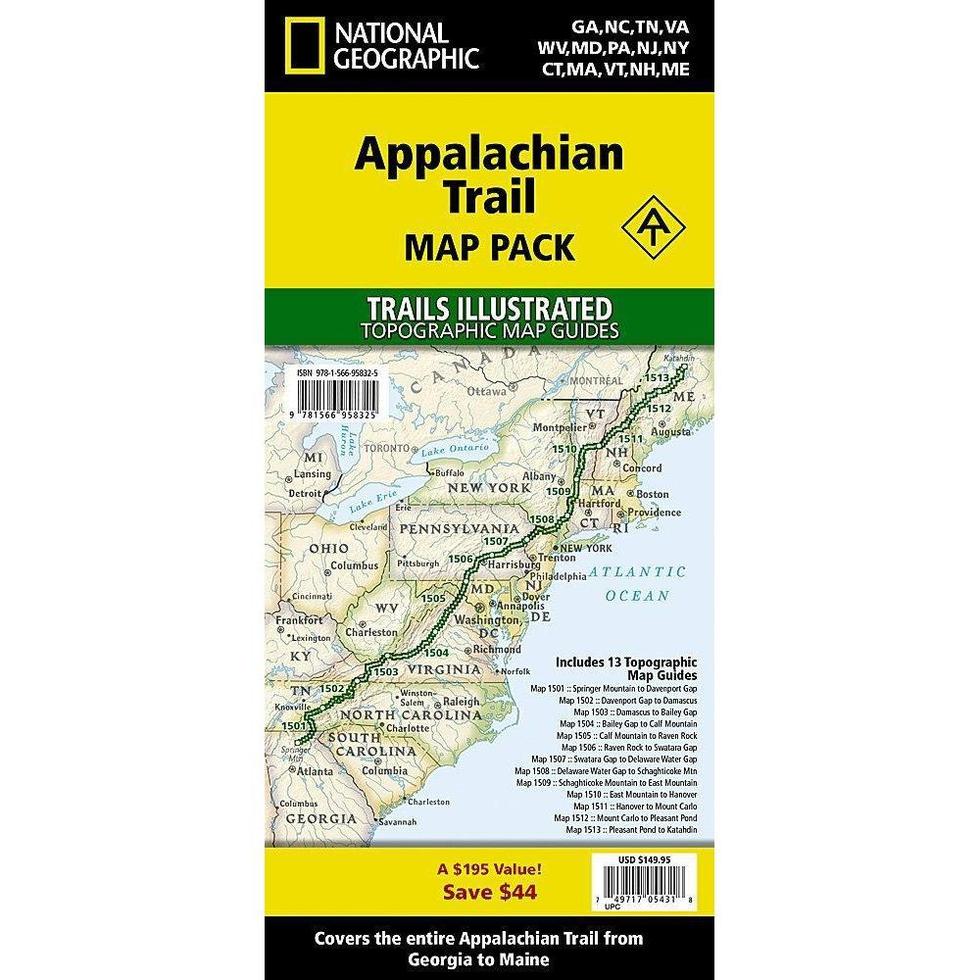 National Geographic-Trails Illustrated Appalachian Trail Map Pack-Appalachian Outfitters