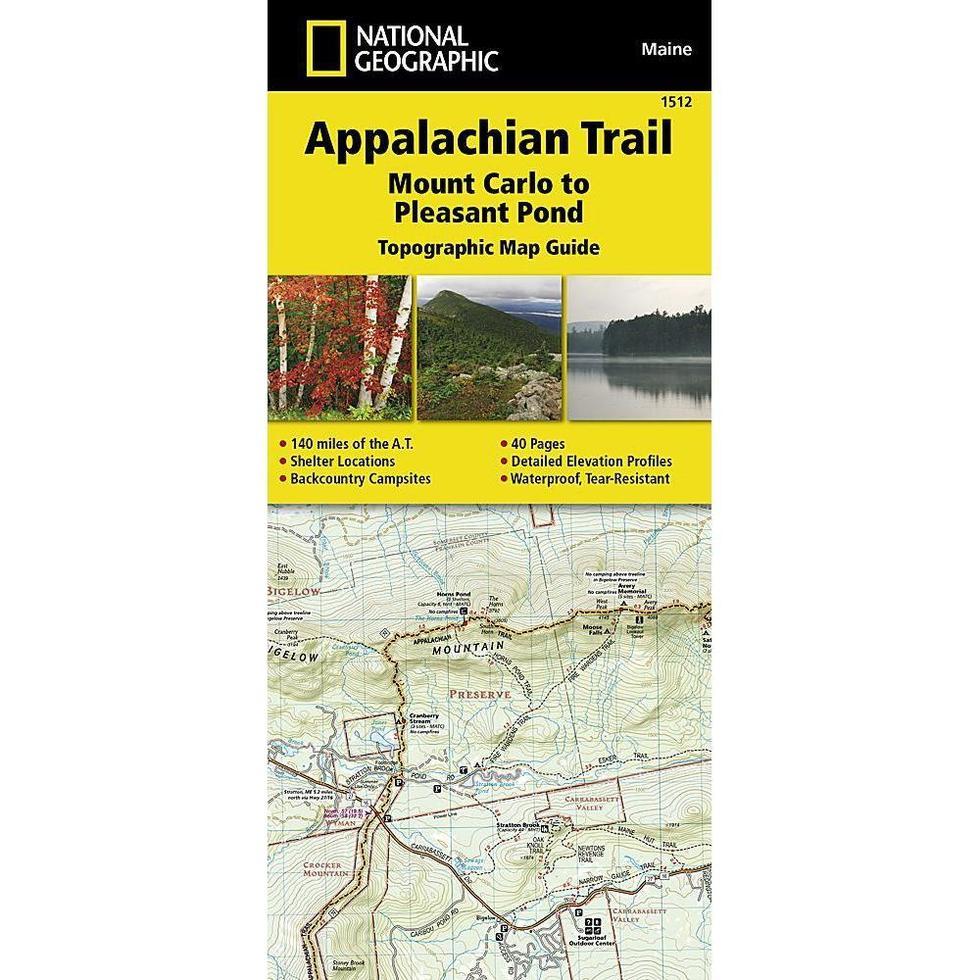 National Geographic-Trails Illustrated Appalachian Trail: Mount Carlo to Pleasant Pond Map [Maine]-Appalachian Outfitters