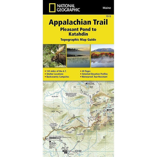National Geographic-Trails Illustrated Appalachian Trail: Pleasant Pond to Katahdin Map [Maine]-Appalachian Outfitters