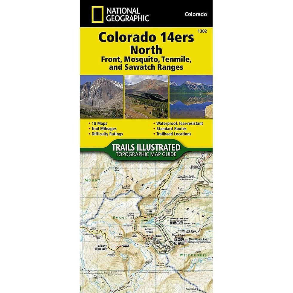 National Geographic-Trails Illustrated Colorado 14ers North Map [Sawatch, Mosquito, and Front Ranges]-Appalachian Outfitters