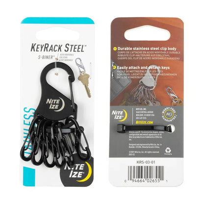 KeyRack Steel S-Binder-Camping - Accessories-Nite Ize-Black-Appalachian Outfitters