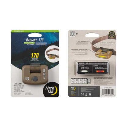 Nite Ize Radiant 170 Rechargeable Headlamp-Camping - Lighting - Headlamps-Nite Ize-Appalachian Outfitters