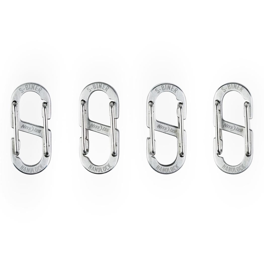 Nite Ize S-Biner NanoLock - Stainless - 4 Pack-Camping - Accessories-Nite Ize-Appalachian Outfitters