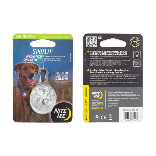 SpotLit Rechargeable Collar Light - Disc-O Tech-Pets - Safety - Lights-Nite Ize-Jewel-Appalachian Outfitters
