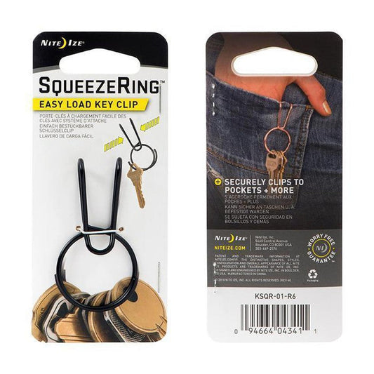 Nite Ize SqueezeRing Easy Load Key Clip-Camping - Accessories-Black-Appalachian Outfitters