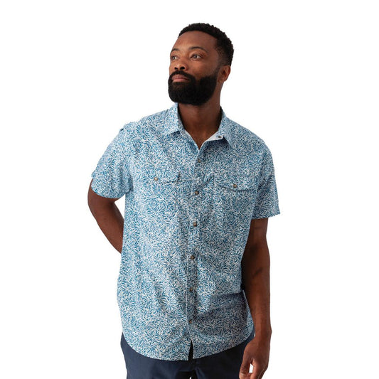 Old Ranch Men's Liam Print Shirt-Men's - Clothing - Tops-Old Ranch-Lake Blue-M-Appalachian Outfitters