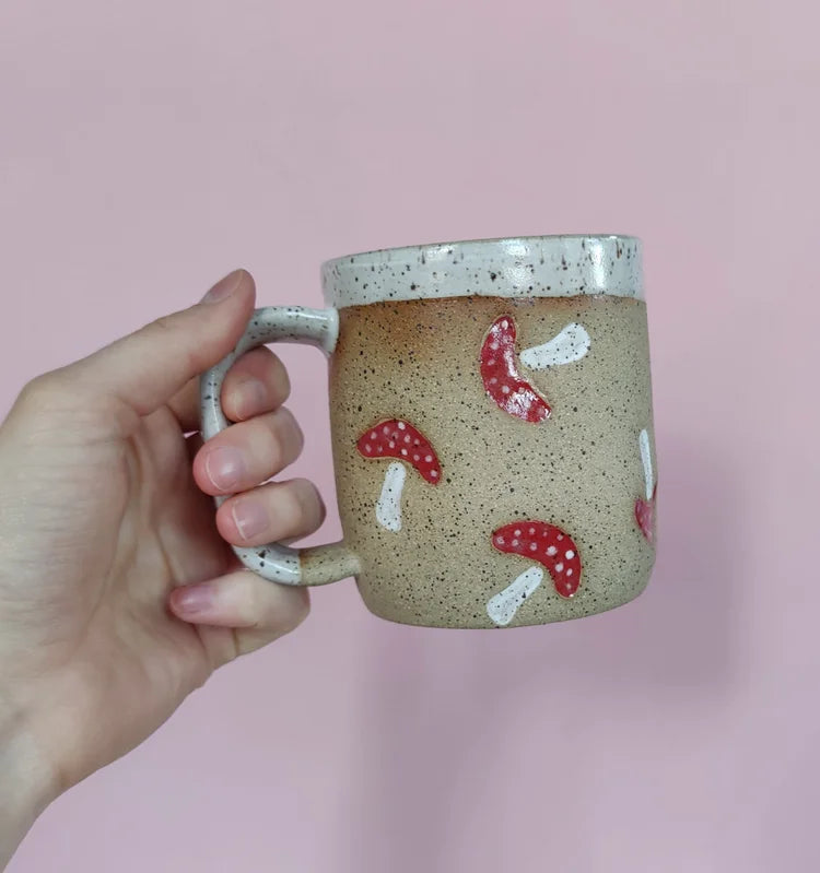 Osso Ceramics Mushroom Stamp Mug-Camping - Cooking - Dishware-Osso Ceramics-Appalachian Outfitters