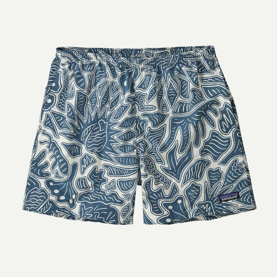 Patagonia Men's Baggies Shorts 5 in-Men's - Clothing - Bottoms-Patagonia-Bees and Flowers: Still Blue-S-Appalachian Outfitters