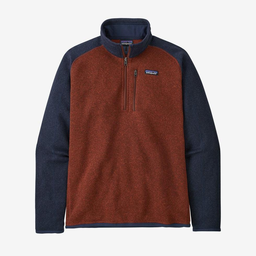 Men's Better Sweater 1/4 Zip-Men's - Clothing - Tops-Patagonia-Barn Red w/New Navy-M-Appalachian Outfitters