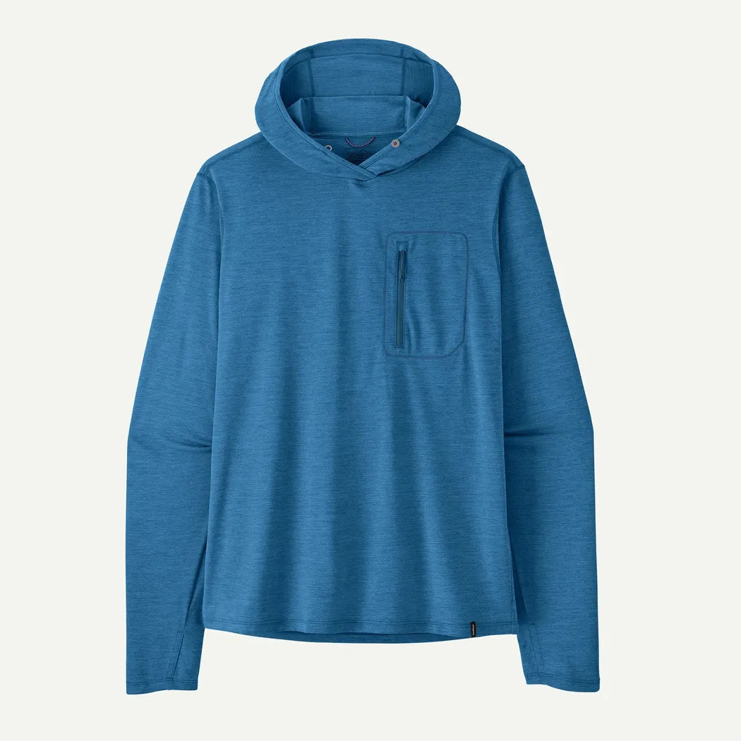 Patagonia Men's Cap Cool Sun Hoody-Men's - Clothing - Tops-Patagonia-Aquatic Blue - Light Aquatic Blue X-Dye-M-Appalachian Outfitters