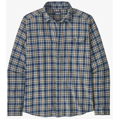 Men's L/S Cotton in Conversion LW Fjord Flannel Shirt-Men's - Clothing - Tops-Patagonia-Squared: Tidepool Blue-M-Appalachian Outfitters