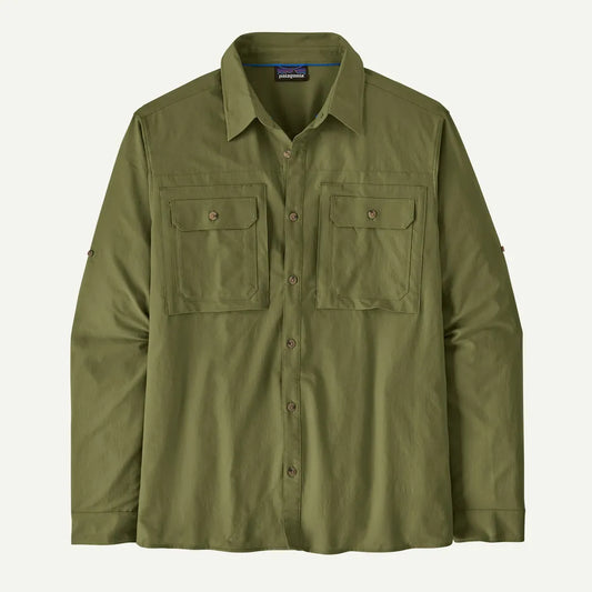 Patagonia Men's Long Sleeve Self Guided Sun Shirt-Men's - Clothing - Tops-Patagonia-Caper Green-M-Appalachian Outfitters