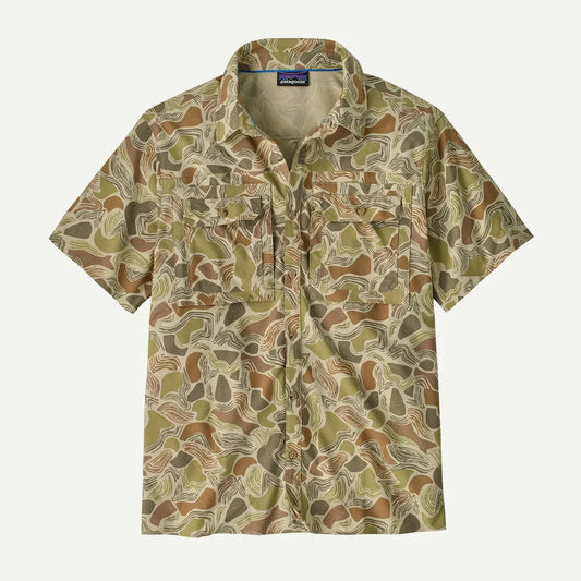 Patagonia Men's Short Sleeve Self Guided Sun Shirt-Men's - Clothing - Tops-Patagonia-Coastal Edge: Weathered Stone-M-Appalachian Outfitters