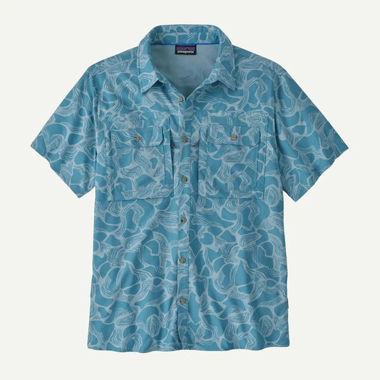 Patagonia Men's Short Sleeve Self Guided Sun Shirt-Men's - Clothing - Tops-Patagonia-Coastal Edge: Shore Blue-S-Appalachian Outfitters