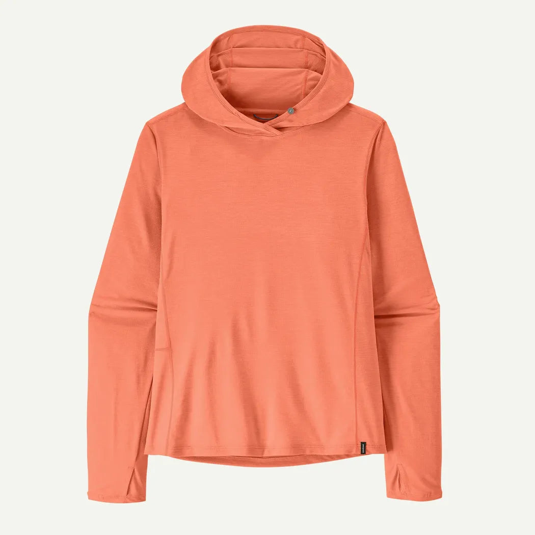 Patagonia Women's Cap Cool Sun Hoody-Women's - Clothing - Tops-Patagonia-Mellow Melon - Peach Sherbet X-Dye-S-Appalachian Outfitters