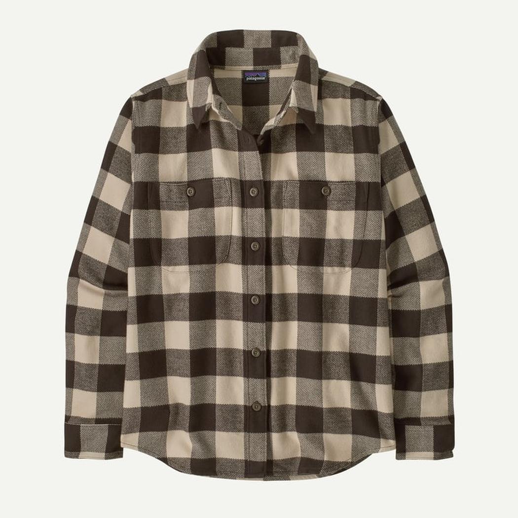 Patagonia Women's Fjord Flannel Shirt-Women's - Clothing - Tops-Patagonia-Buffalo Check: Otter Brown-S-Appalachian Outfitters