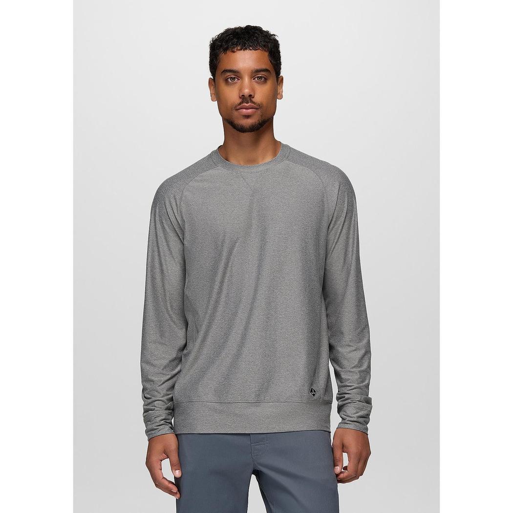 Prana Men's Altitude Tracker LT Crew-Women's - Clothing - Tops-Prana-Medium Heather Grey-M-Appalachian Outfitters