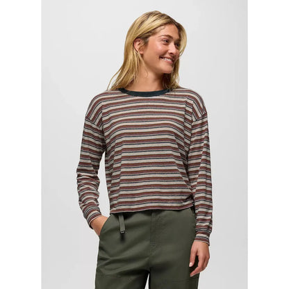 Prana Women's Cozy Up Long Sleeve Crew-Women's - Clothing - Tops-Prana-Stormy Night Stripe-S-Appalachian Outfitters