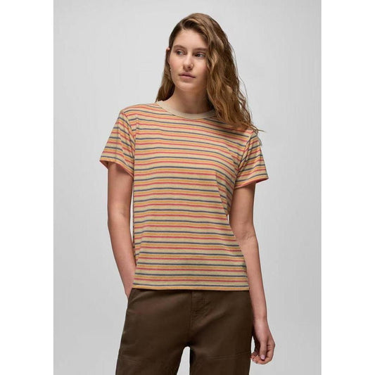 Prana Women's Cozy Up Short Sleeve Crew-Women's - Clothing - Tops-Prana-Vanilla Bean Stripe-S-Appalachian Outfitters