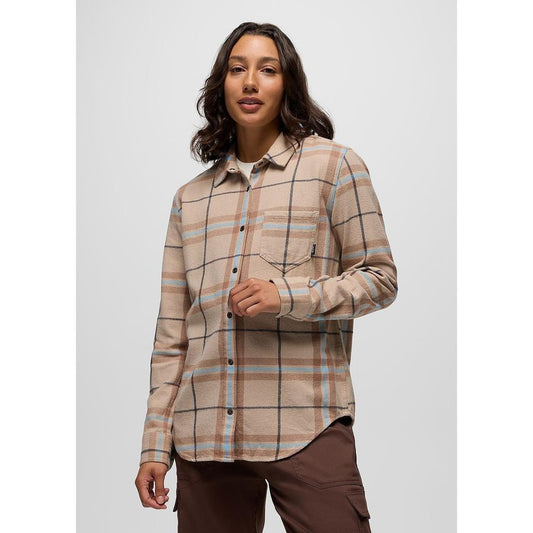 Prana Women's Golden Canyon Flannel-Women's - Clothing - Jackets & Vests-Prana-Almond-S-Appalachian Outfitters