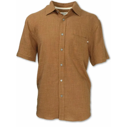 Purnell Men's Short Sleeved Seersucker Shirt-Men's - Clothing - Tops-Purnell-Sienna-M-Appalachian Outfitters