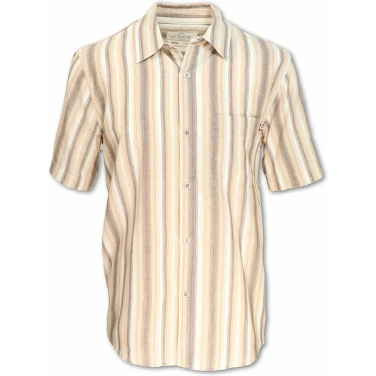 Purnell Men's Short Sleeved Striped Shirt-Men's - Clothing - Tops-Purnell-Brown-M-Appalachian Outfitters