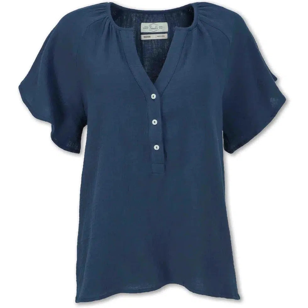 Purnell Women's Gauze Raglan Short Sleeve Shirt-Women's - Clothing - Tops-Purnell-Blue-S-Appalachian Outfitters