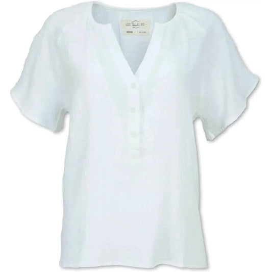 Purnell Women's Gauze Raglan Short Sleeve Shirt-Women's - Clothing - Tops-Purnell-White-S-Appalachian Outfitters