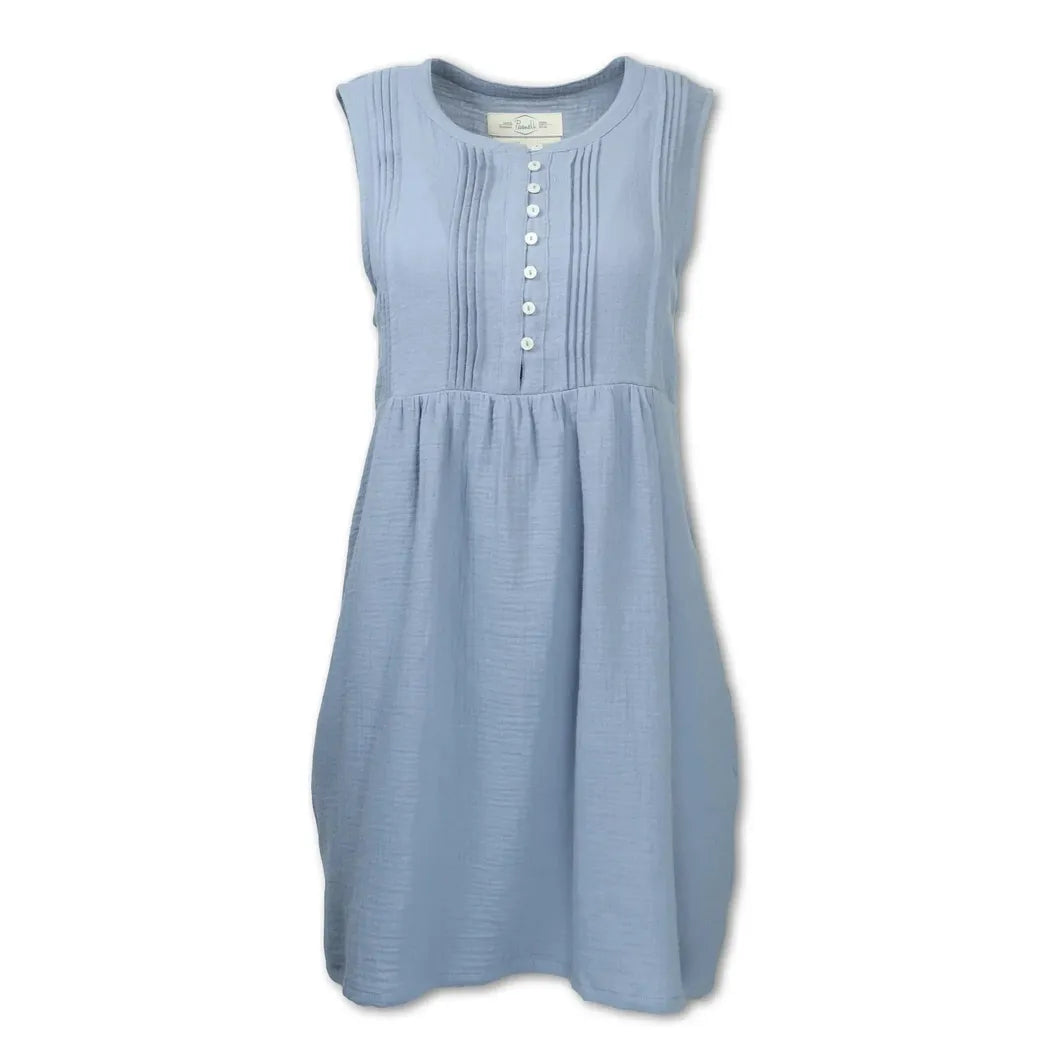 Purnell Women's Gauze Ruffle Dress-Women's - Clothing - Dresses-Purnell-Blue-4-Appalachian Outfitters