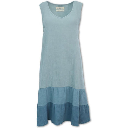 Women's Gauze Ruffle Dress-Women's - Clothing - Dresses-Purnell-Teal-4-Appalachian Outfitters