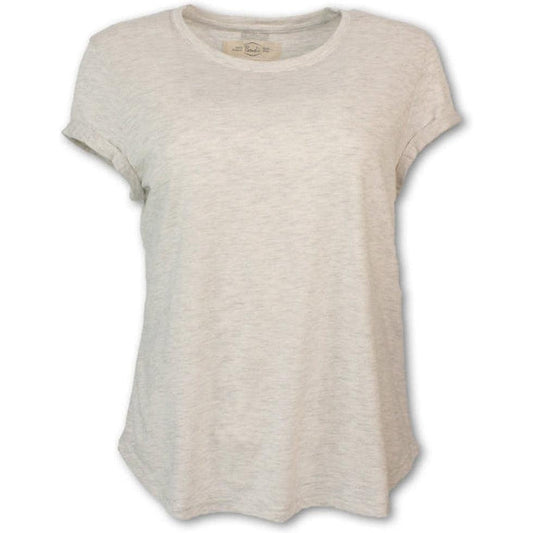 Women's Rolled Sleeve Tee-Women's - Clothing - Tops-Purnell-Oatmeal-S-Appalachian Outfitters