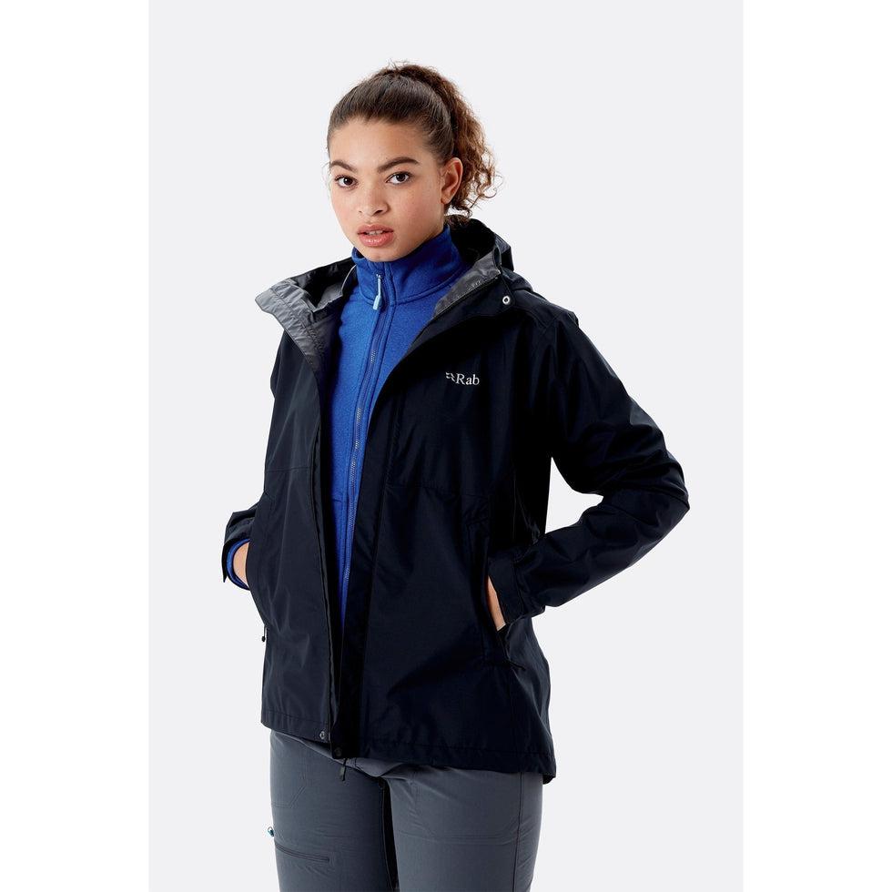 Downpour Eco Jacket Wmns-Women's - Clothing - Tops-Rab-Black-8-Appalachian Outfitters